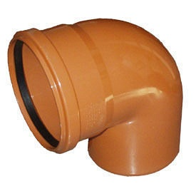 Наружное колено для канализационных труб 110 мм 90 градусов