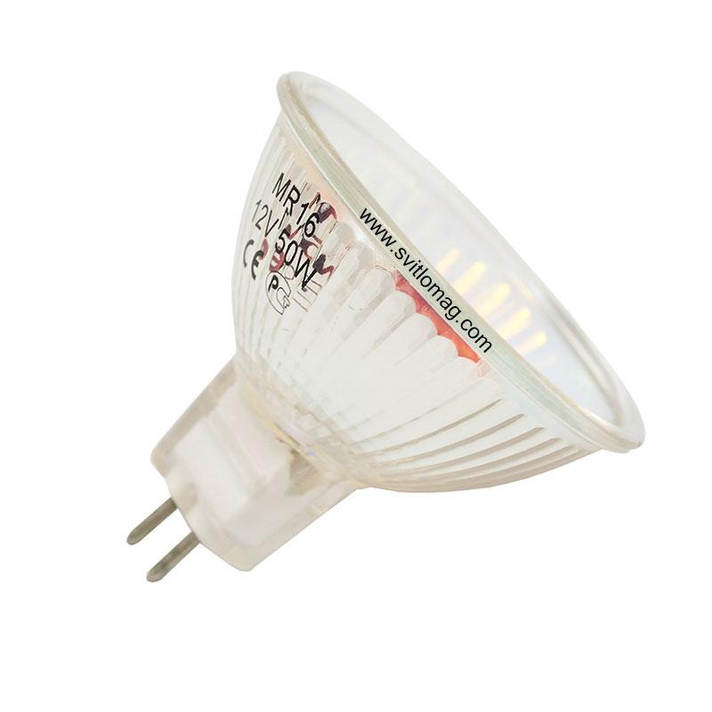 Лампа галогенна з відбивачем 12v 50w YUSING 38* MR16 черв.