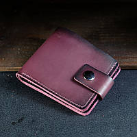 Классический кошелек-портмоне (на 6 карт), натуральная кожа Итальянский Краст, цвет бордовый