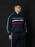 Чоловічий спортивний костюм Адідас Зебра синій Вінтаж 90-х Adidas Австрія Спортивні костюми великі розміри, фото 2