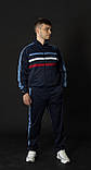 Чоловічий спортивний костюм Адідас Зебра синій Вінтаж 90-х Adidas Австрія Спортивні костюми великі розміри, фото 6