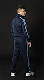 Чоловічий спортивний костюм Адідас Зебра синій Вінтаж 90-х Adidas Австрія Спортивні костюми великі розміри, фото 4