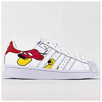 Жіночі кросівки Adidas Superstar x Disney, білі шкіряні кросівки адідас суперстар дісней