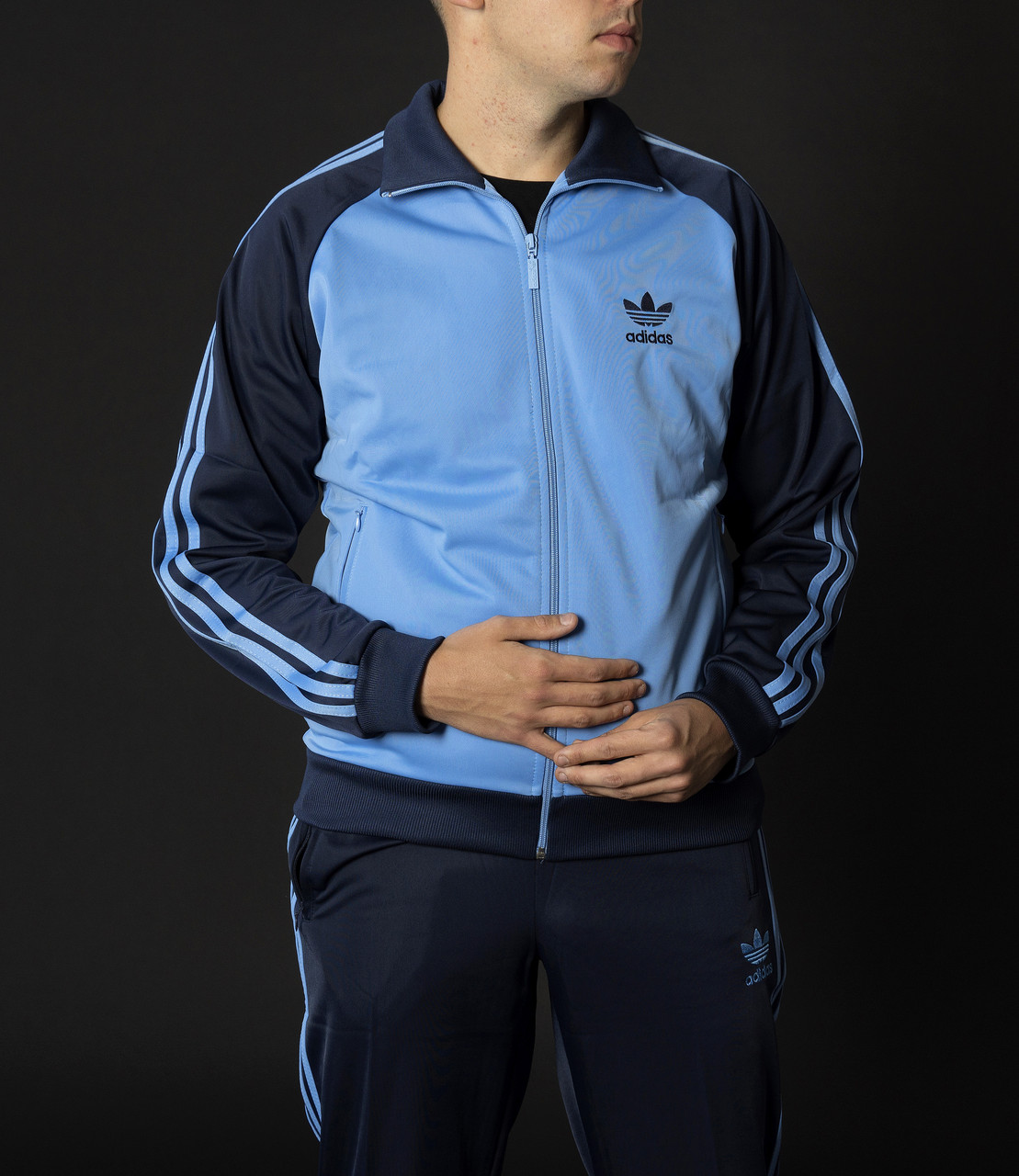 Чоловічий спортивний костюм Адідас Теніс блакитний Вінтаж 90-х Adidas Австрія Спортивні костюми великі розміри