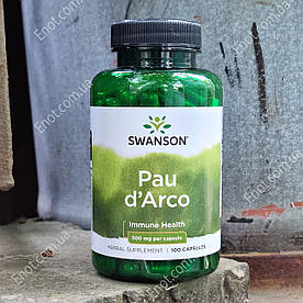 Для травлення Swanson Pau d'arco 500 мг (Пау де Арко) 100 капсул