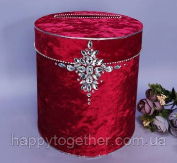 Коробочка для конвертів весільна з бархотним покриттям