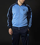 Чоловічий спортивний костюм Адідас Теніс блакитний Вінтаж 90-х Adidas Австрія Спортивні костюми великі розміри, фото 6