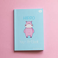 Блокнот А5 48арк., без лініювання, кольоровий папір, м'яка обкладинка Profiplan Artbook hippo