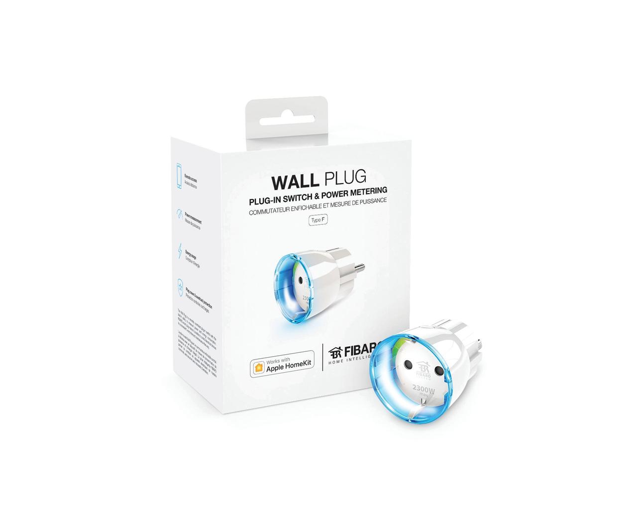 Розеточный выключатель со счетчиком электроэнергии FIBARO Wall Plug для Apple HomeKit (Тип F) - FGBWHWPF-102 - фото 1 - id-p674881568