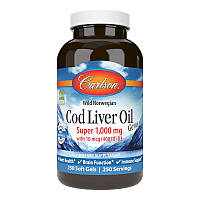 Жирные кислоты Carlson Labs Cod Liver Oil Gems Super 1000 mg, 250 капсул