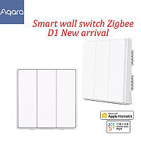 Настенный выключатель Aqara D1 с 3 кнопками, умный выключатель ZigBee Zero Line Fire Wire, дистанционный