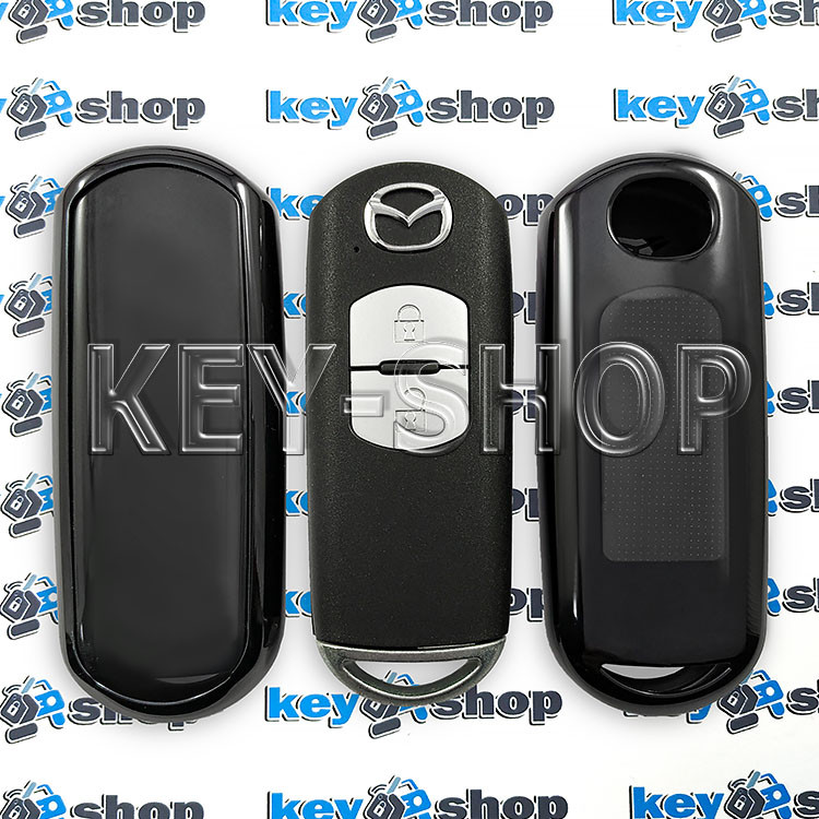 Чехол на смарт ключ Mazda (Мазда), (черный, полиуретановый), кнопки с защитой - фото 1 - id-p953656088