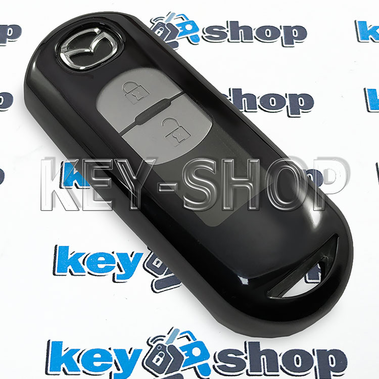 Чехол на смарт ключ Mazda (Мазда), (черный, полиуретановый), кнопки с защитой - фото 3 - id-p953656088