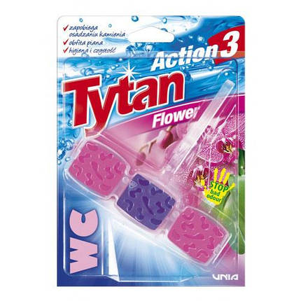 Туалетний блок Ароматизатор TYTAN Action 3 "Квітковий" 45г, фото 2