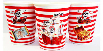"Пірати" - Стаканчики Смужка 250 мл.