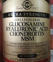Для суглобів Solgar Glucosamine Hyaluronic Acid Chondroitin MSM 60 таб, фото 3