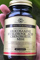 Для суглобів Solgar Glucosamine Hyaluronic Acid Chondroitin MSM 60 таб, фото 2