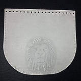 Клапан для сумки. "Лев". Колір Білий, фото 2