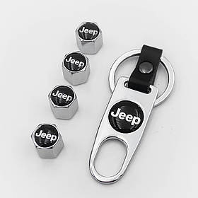 Захисні ковпачки на ніпеля JEEP (Джип) c брелоком Хром Антивандальні