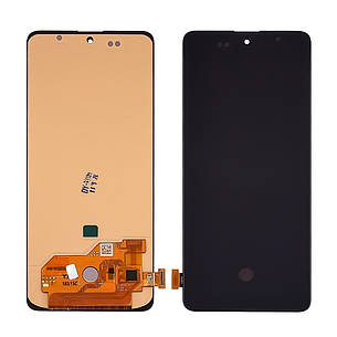 Дисплей (lcd екран) для Samsung A515 Galaxy A51 (2020) з чорним тачскріном (з широким ободком) OLED, фото 2
