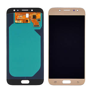 Дисплей (lcd екран) для Samsung J730 Galaxy J7 (2017) з золотистим тачскріном OLED, фото 2