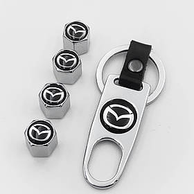 Захисні ковпачки на ніпеля MAZDA (Мазда) c брелоком Хром