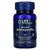 Оптимизированный экстракт Ашваганды 125 мг Life Extension Ashwagandha для памяти 60 вегетарианских капсул