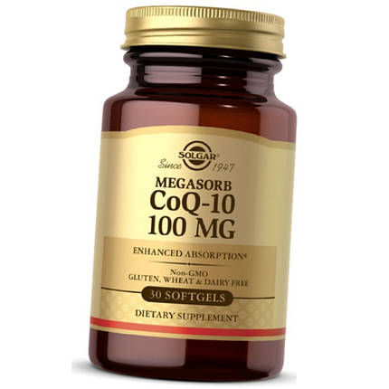 Коензим Q10 Солгар Solgar CoQ-10 100 mg 30 гел капс кофермент, фото 2