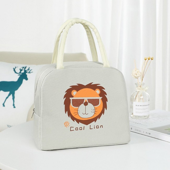 Сумка для ланчу (ланч бег) на блискавці Cool Lion, бежева, фото 1