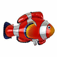 Фольгированный шар мини-фигура рыбка оранжевая 35х28 Китай