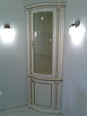 Вітрина у вітальню в класичному стилі Платина кутова радіусна колір на вибір, РКБ-Меблі, фото 3