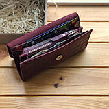 Шкіряний гаманець клатч SOPHIE бордовий (марсала), фото 4