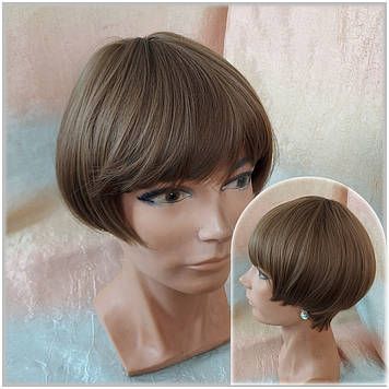 Перука боб-каре пряме термоволосся русявий 2724t-10