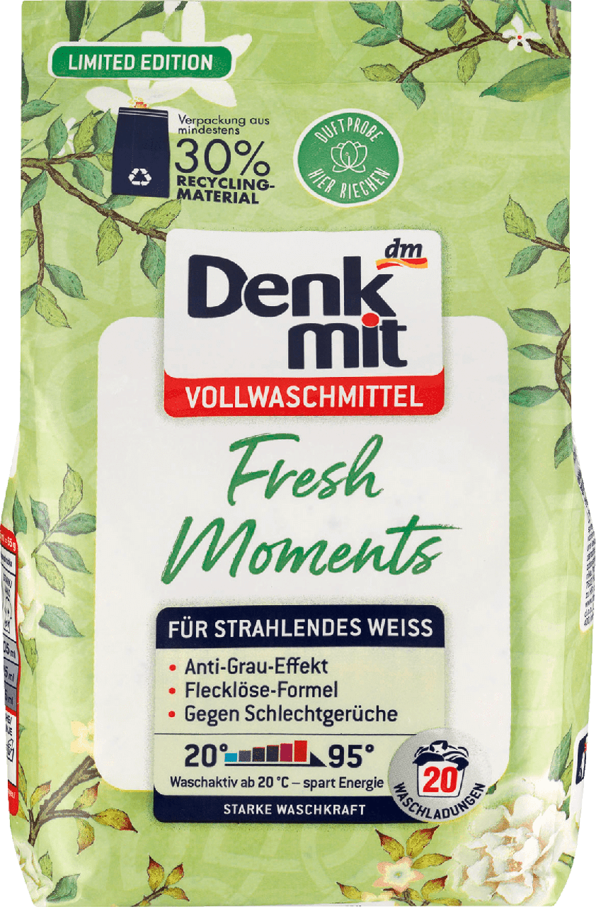 Порошок пральний Denkmit VOLLWASCHMITTEL FRESH MOMENTS 1,35 кг 20 прань