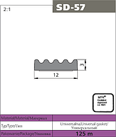 Уплотнитель самоклеющийся Stomil Sanok SD-57 12х3 черный 125м