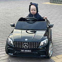 Дитячий електромобіль Джип Mercedes AMG, M 4560 EBLRS-2, 4WD, колеса EVA, шкіряне сидіння, чорний лак