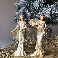 Подвесная фигурка из полистоуна Мадмуазель, 15см, 2 дизайна для новогоднего декора 1шт