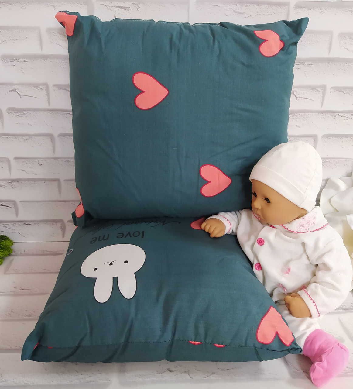 Подушка дитяча для сну 50х50 см наповнювач синтепон тканина Бязь Голд (Х-504)