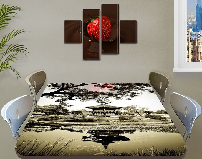 Виниловая наклейка на стол Япония самоклеющаяся декоративная пленка для мебели, Азия, оливковый 60 х 100 см - фото 6 - id-p1469156116