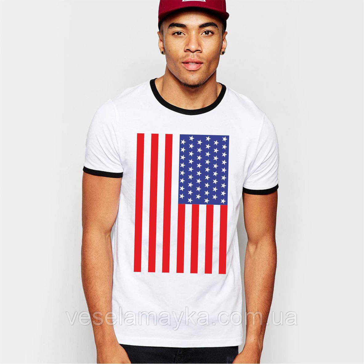 Мужская футболка Американский флаг (USA) - фото 1 - id-p224071211