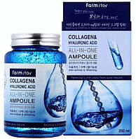 Ампульная сыворотка с коллагеном и гиалуроновой кислотой Farmstay Collagen&Hyaluronic Acid All-In One Ampoule