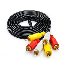 Кабель 3RCA-3RCA 1.5 м, без упаковки