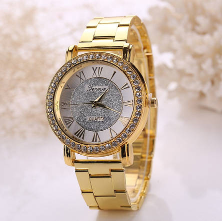 Жіночий наручний годинник золотисті Geneva, фото 2