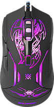 Ігрова миша Defender Bionic, чорна, дротова, геймерська мишка з бічними кнопками та підсвічуванням, фото 2