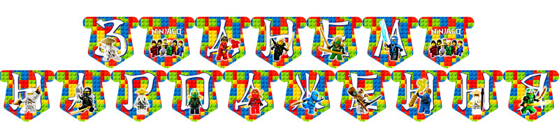 "Лего Ніндзяго: Білий" - Гірлянда Букви довжина - до 2м., УКР, фото 1