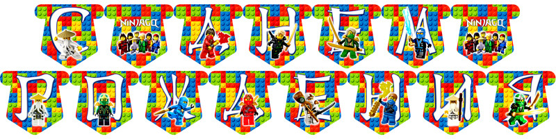 "Лего Ніндзяго: Білий" - Гірлянда Букви довжина - до 2м., УКР, фото 1