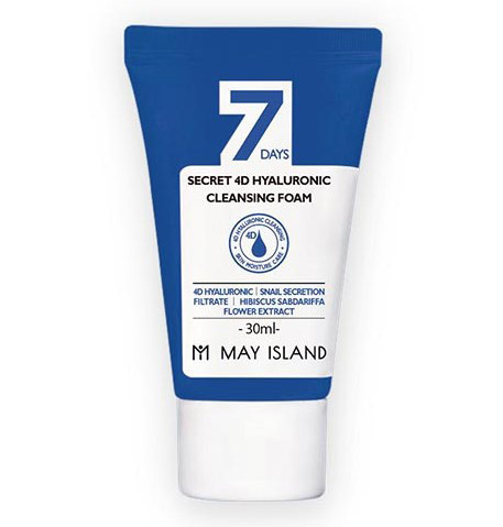 Очисна пінка з гіалуроновою кислотою May Island 7 Days Secret 4d Hyaluronic Cleansing Foam 30 мл