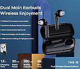 Навушники Bluetooth REMAX True Wireless Stereo Навушники TWS-18 в кейсі, чорні, фото 5
