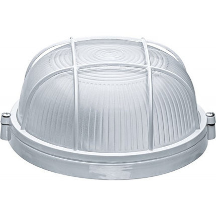 Світильник НПП1102 100W E27 IP65 круглий білий з решіткою, фото 1