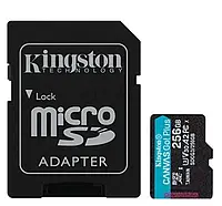 Карта памяти MicroSDXC 256GB UHS-I/U3 Class 10 Kingston Canvas Go! Plus R170/W90MB/s + SD-адаптер (S